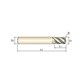 G9D77/G9D69 Series  Carbide, 4&5 Flute Multiple Helix Long Length Roughing Corner Radius Carbide 4G Mill End Mills Plain Shank - Big-tools Industrial Supply Tools for Metal Cutting